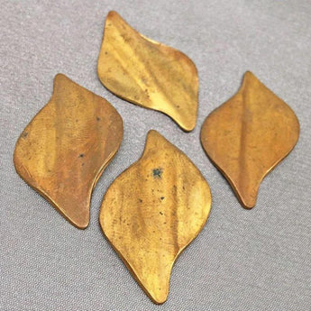 4 Vintage Cast Brass Leaf Petal Metal Findings