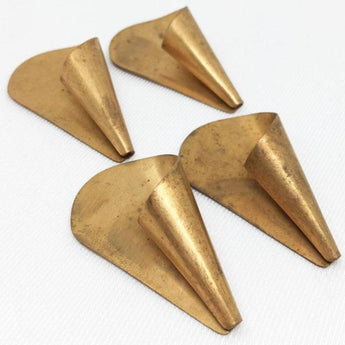 4  Vintage Wrapped Petal Brass Metal Stampings