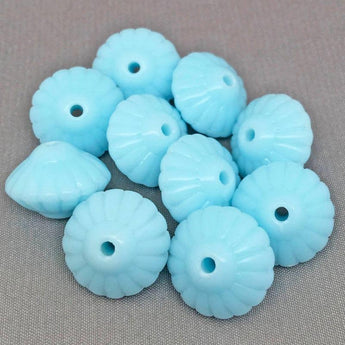 10 Vintage Creamy Turquoise Austrian Glass Beads