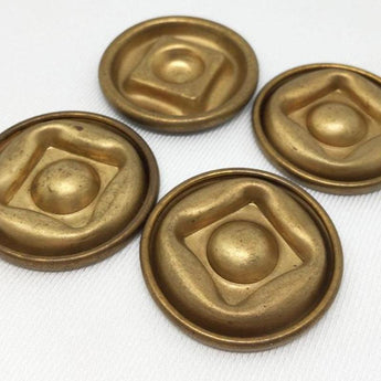 6 Vintage Brass Round Metal Findings