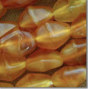 50 Vintage Honey Topaz Bicone Glass Beads