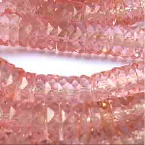 25 Vintage Pink Crystal Faceted Rondelle Glass Beads #9616