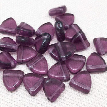 25 Amethyst Purple Czech Drop Glass Beads