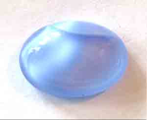 2 Vintage Silky Blue Oval Glass Cabochons #9583