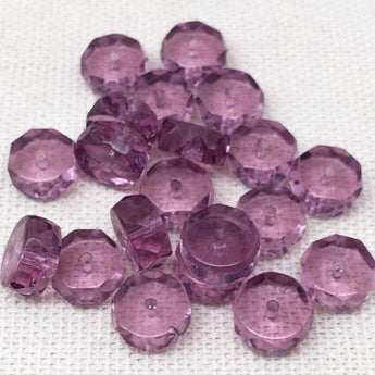 25 Vintage Amethyst Czech Heishi Rondelle Glass Beads