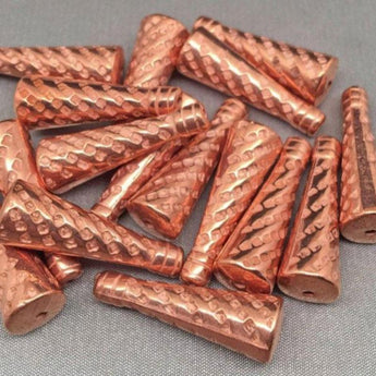 10 Vintage German Metallic Coated Lucite Cone Beads